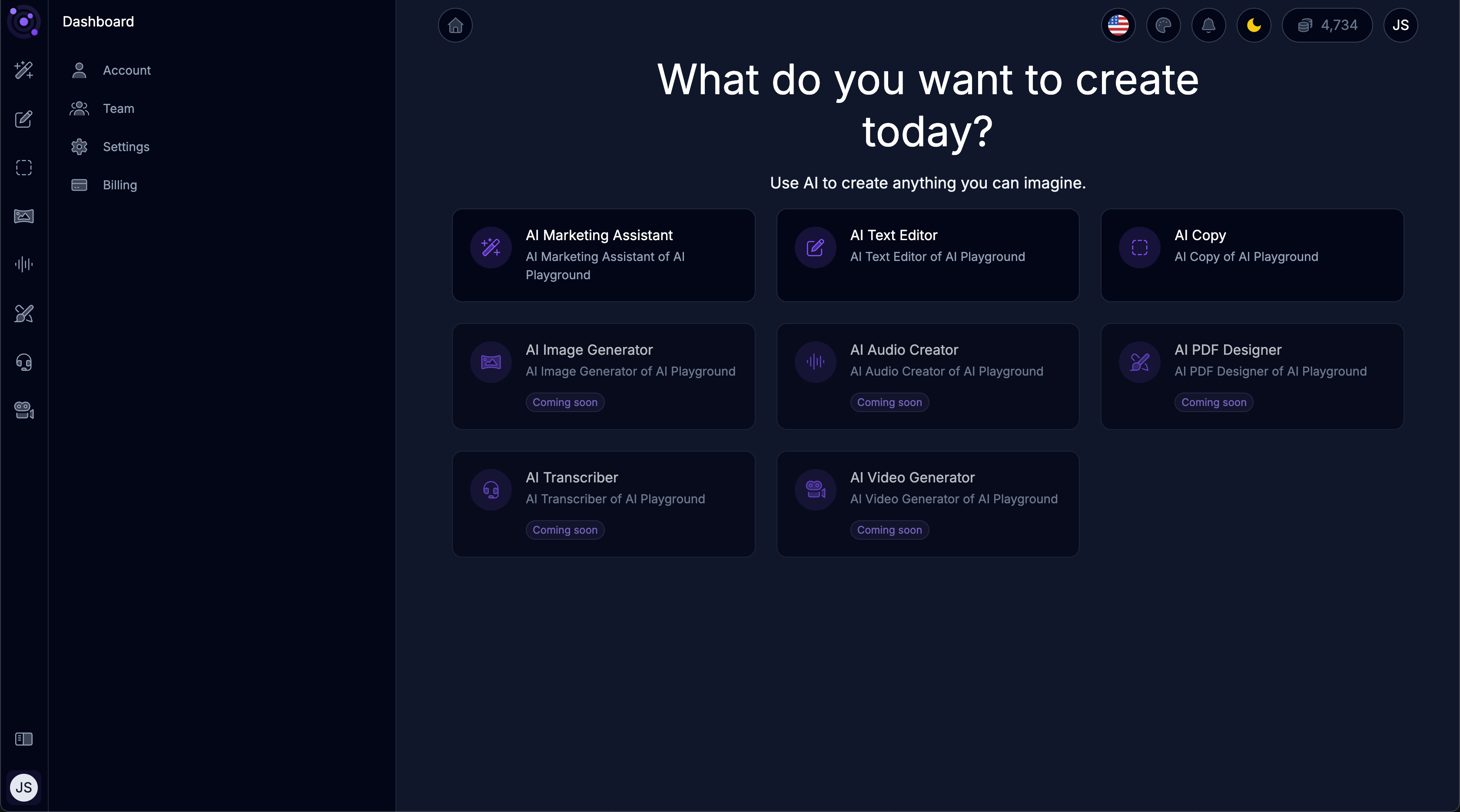 Ai Playground features